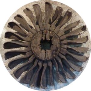 Type de rouet qui équipe le moulin de la Porte