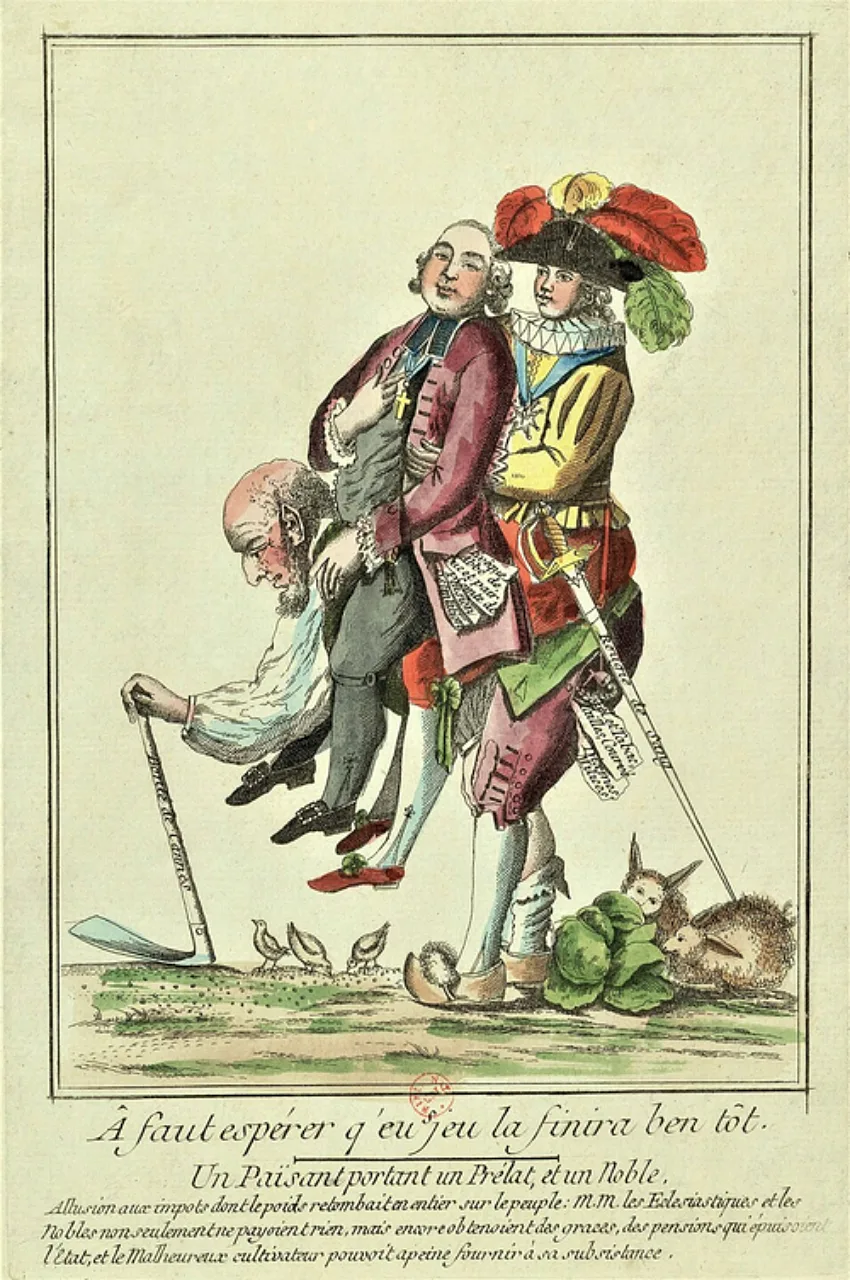 paysan supportant noble et clergé